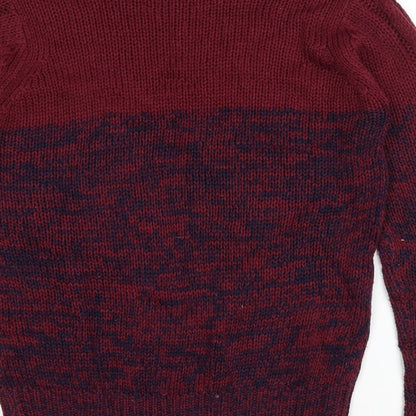Alcot Womens Red Round Neck Acrylic Pullover Jumper Size S