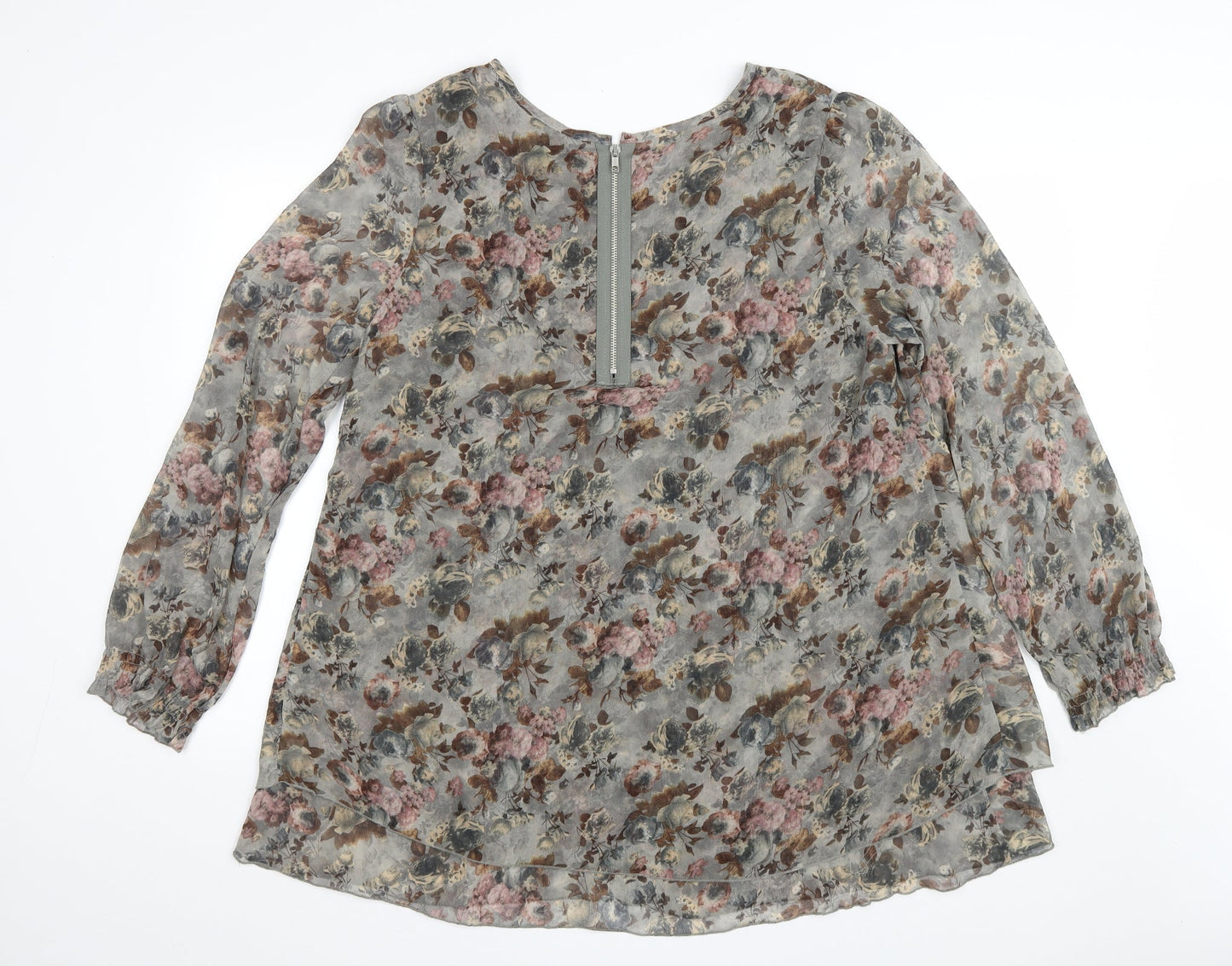 Rage Womens Multicoloured Floral Polyester A-Line Size 16 Scoop Neck Zip