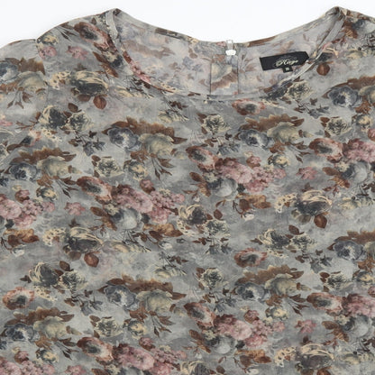 Rage Womens Multicoloured Floral Polyester A-Line Size 16 Scoop Neck Zip