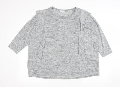 Womens UK Size 20 Debenhams Grey Basic T-Shirt