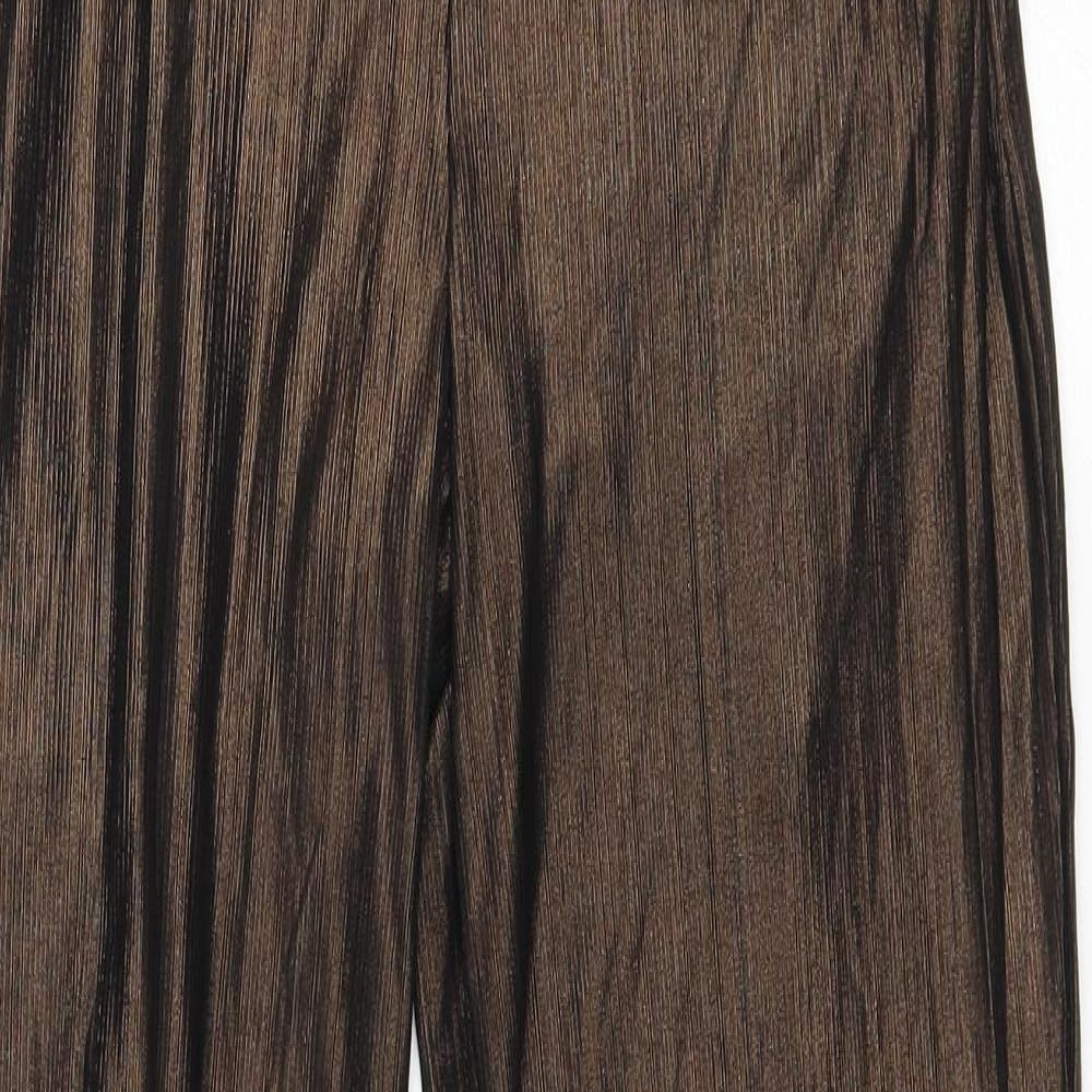 WYLDR Womens Brown Polyester Trousers Size XS L34 in Regular Zip - Sheer