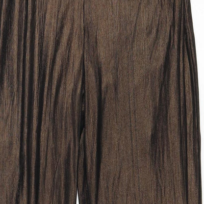 WYLDR Womens Brown Polyester Trousers Size XS L34 in Regular Zip - Sheer