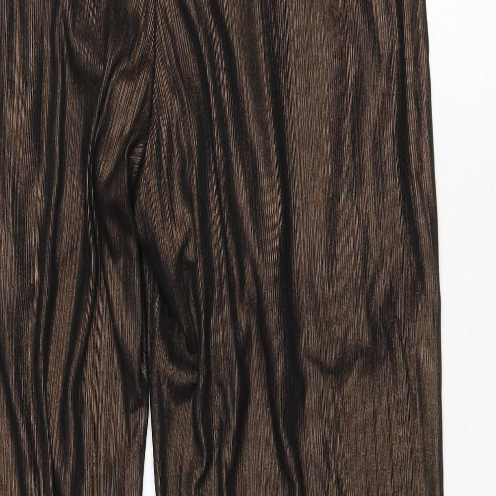 WYLDR Womens Brown Polyester Trousers Size XS L34 in Regular Zip - Sheer