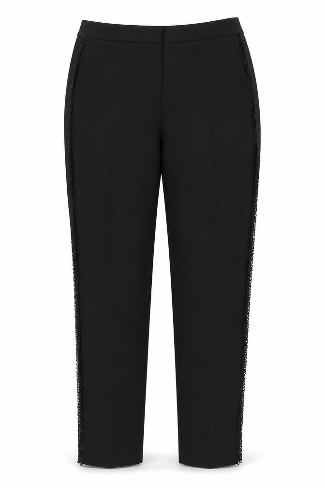 Womens UK Size 14 Per Una Regular Fit Carrot Black Trousers