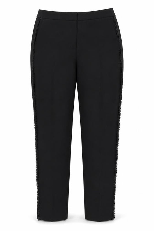 Womens UK Size 14 Per Una Regular Fit Carrot Black Trousers