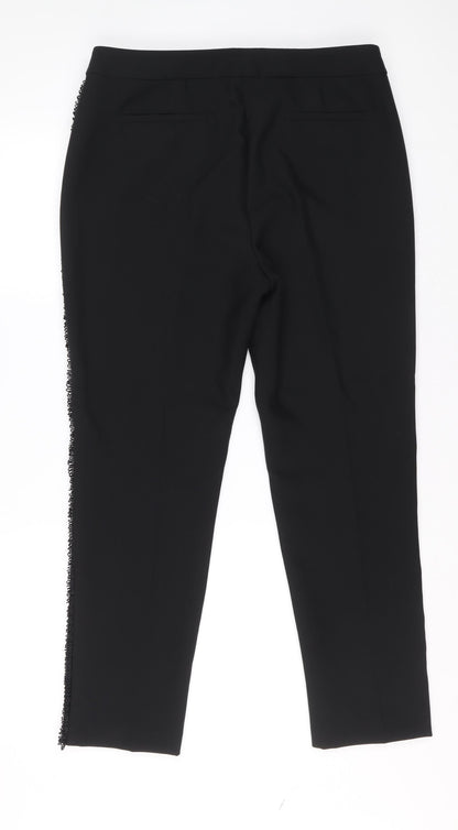 Womens UK Size 14 Per Una Regular Fit Carrot Black Trousers