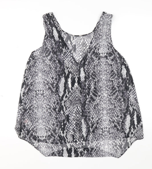 Womens UK Size 14 Preworn Black Basic Tank
