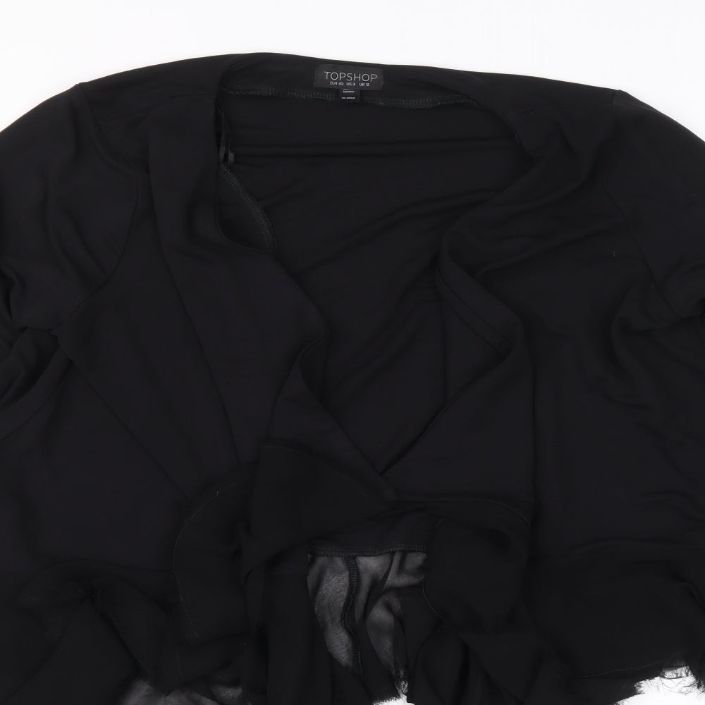 Womens UK Size 12 Topshop Black Cardigan Jumper