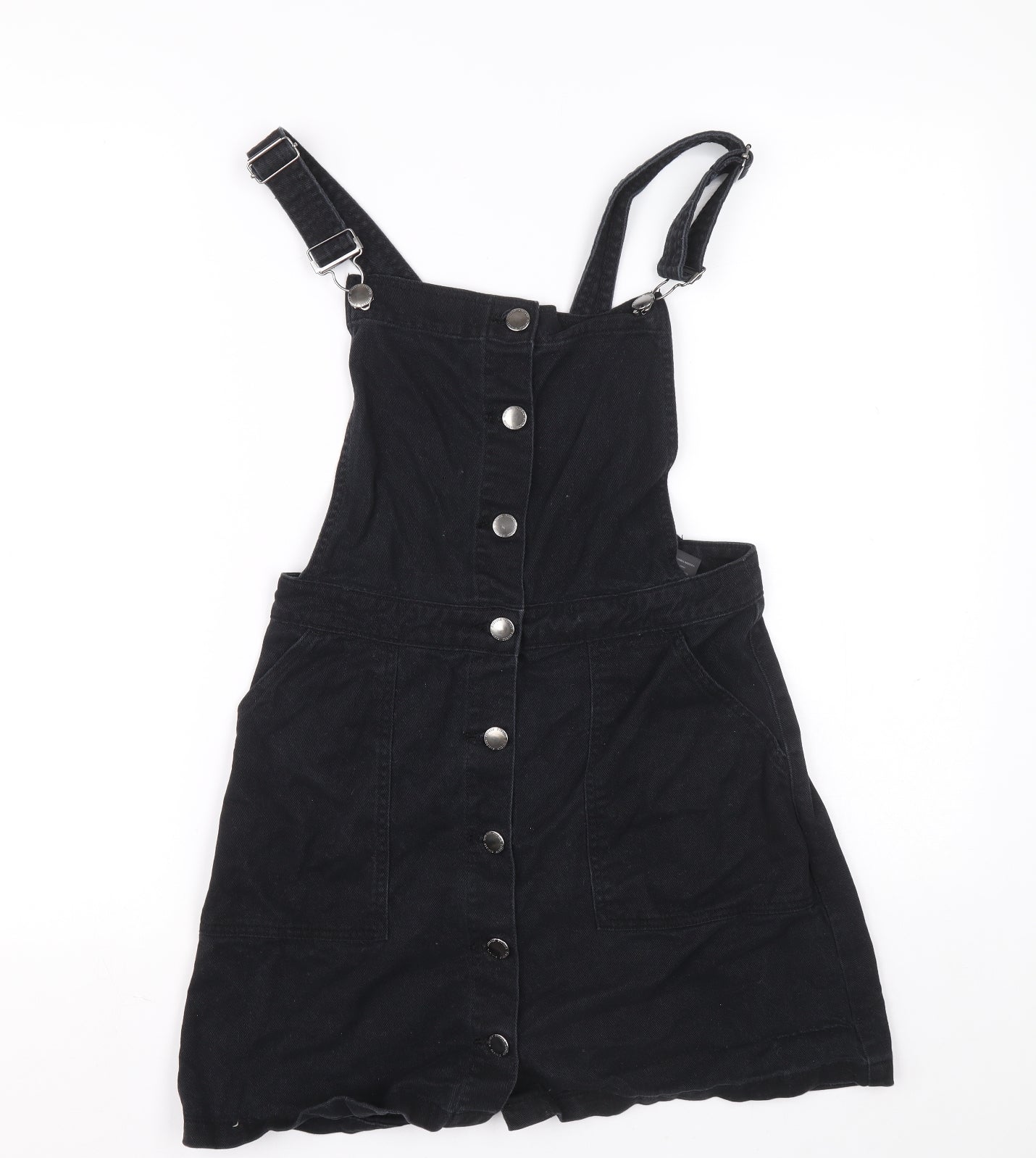 Divided Womens Blue 100% Cotton Dungaree One-Piece Size 6 L14 in Button