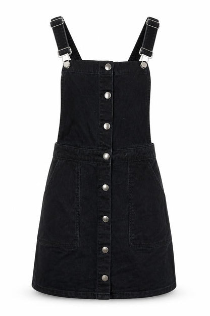 Divided Womens Blue 100% Cotton Dungaree One-Piece Size 6 L14 in Button