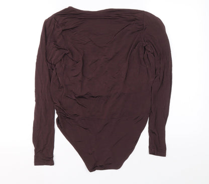 H&M Womens Purple Viscose Leotard One-Piece Size M L9 in Snap