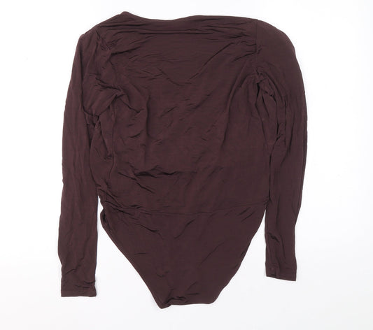 H&M Womens Purple Viscose Leotard One-Piece Size M L9 in Snap