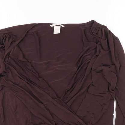 H&M Womens Purple Viscose Leotard One-Piece Size M L9 in Snap