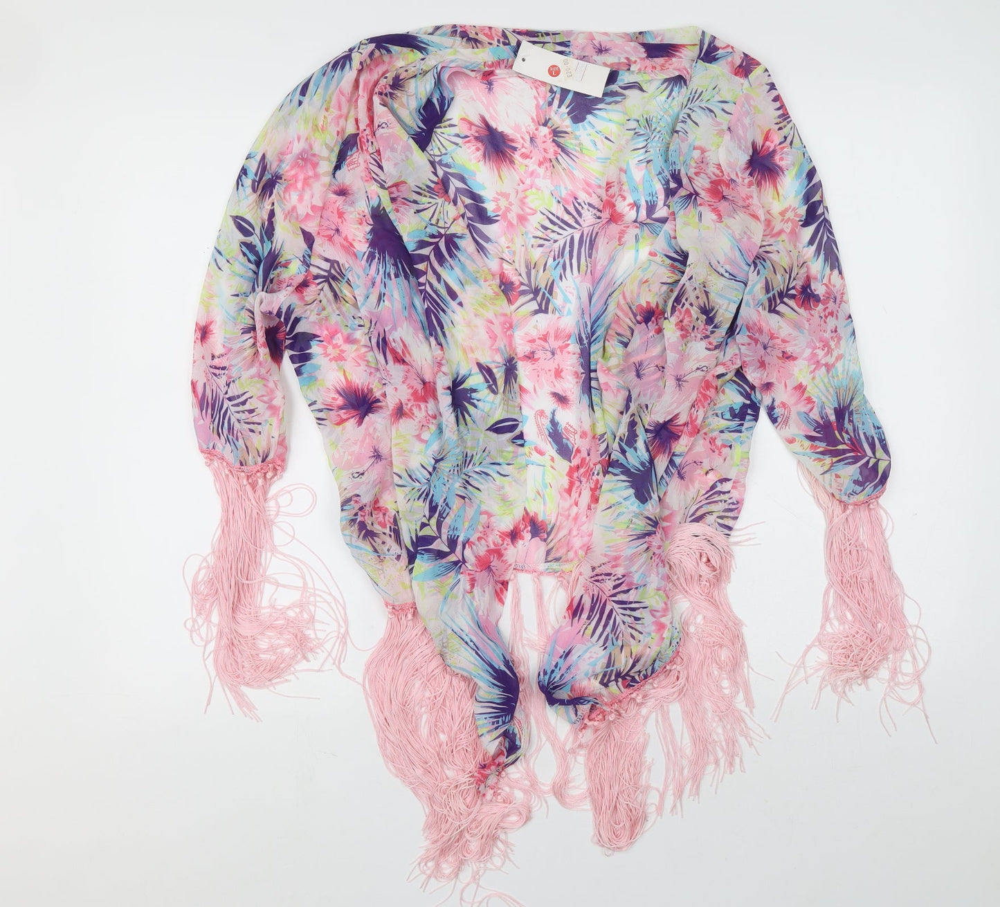 URBAN MIST Womens Ivory Square Neck Floral Wrap Jumper Size L