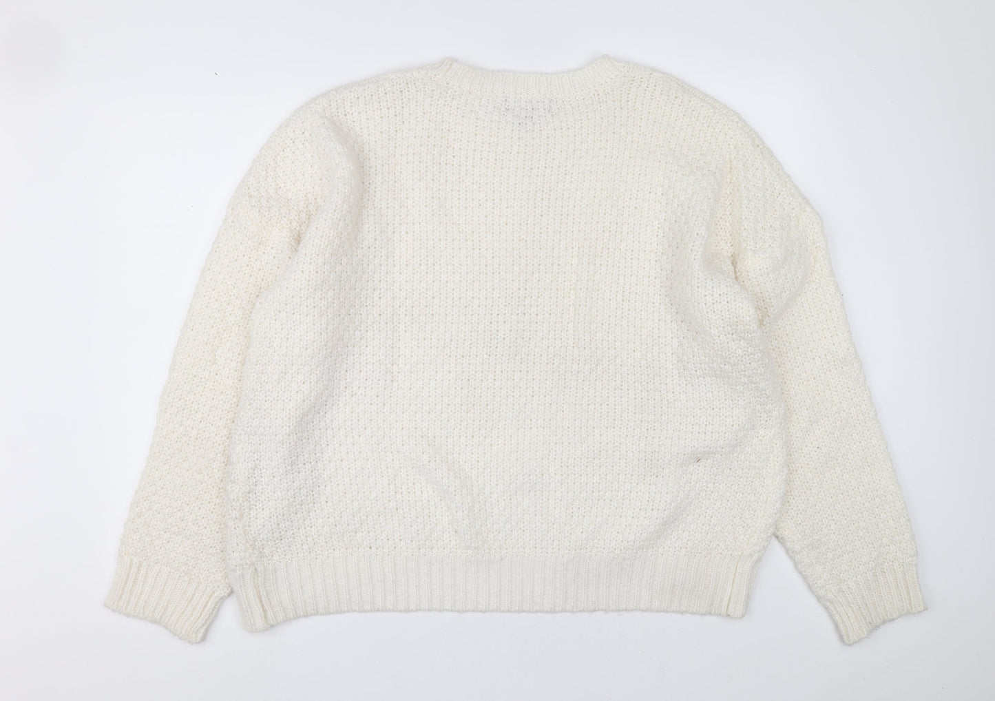 Primark Womens Beige Acrylic Pullover Jumper Size 2XL