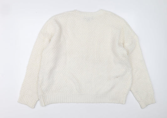 Primark Womens Beige Acrylic Pullover Jumper Size 2XL