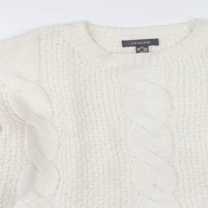 Primark Womens Beige Acrylic Pullover Jumper Size 2XL