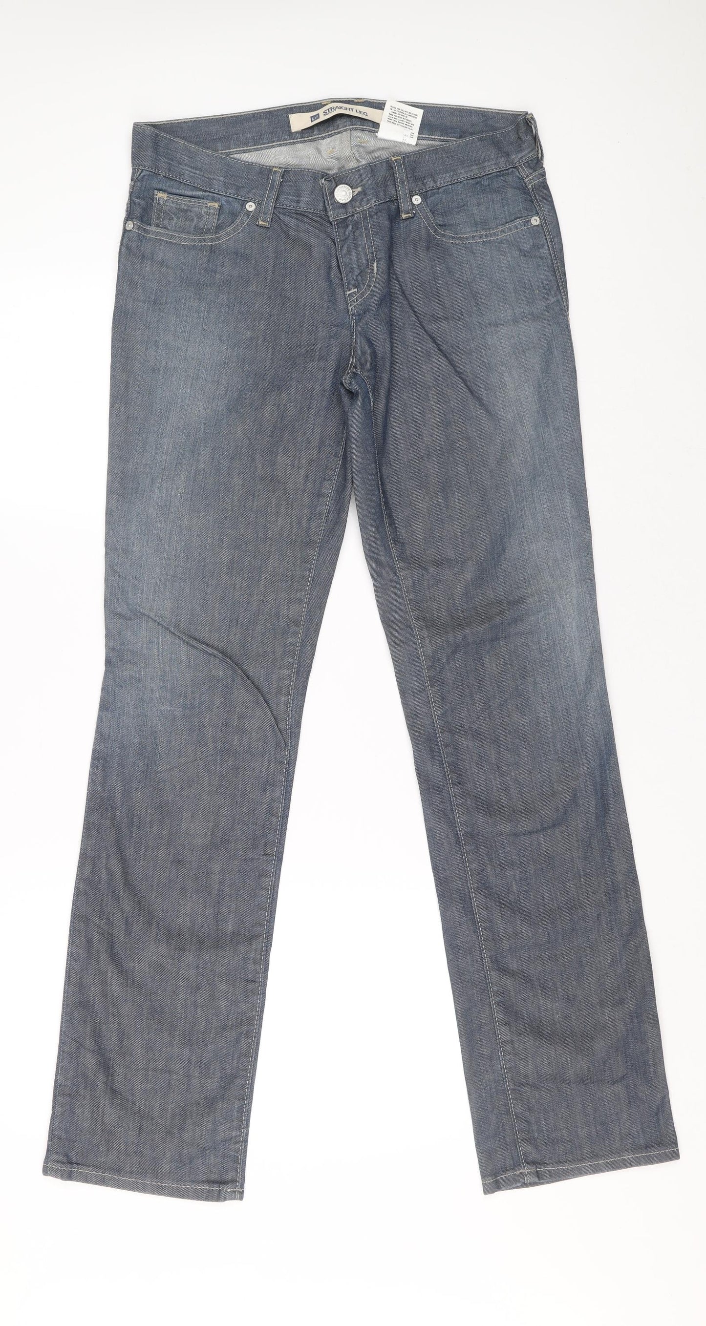 Womens UK Size 8 Preworn Regular Fit Straight Blue Jeans
