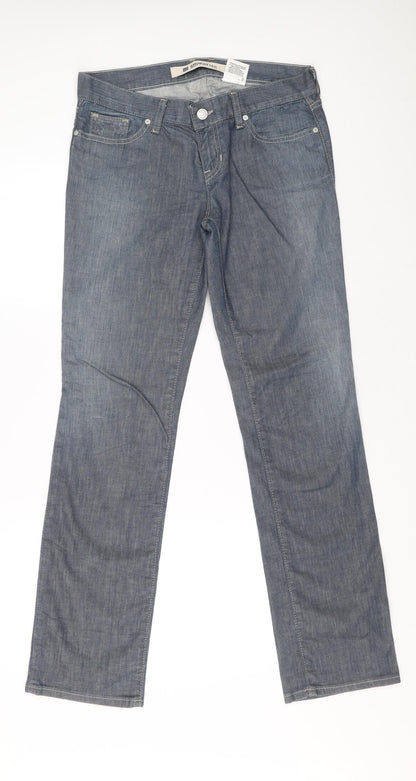 Womens UK Size 8 Preworn Regular Fit Straight Blue Jeans