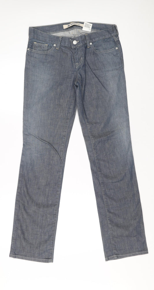 Womens UK Size 8 Preworn Regular Fit Straight Blue Jeans