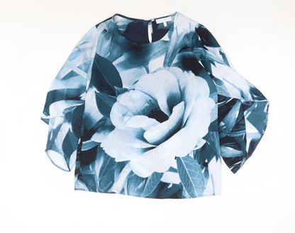 Womens UK Size 10 Rocha John Rocha Blue Basic Blouse