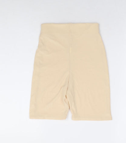 Missy Empire Womens Beige Polyester Sweat Shorts Size 4 L7 in Regular - Cycle Short