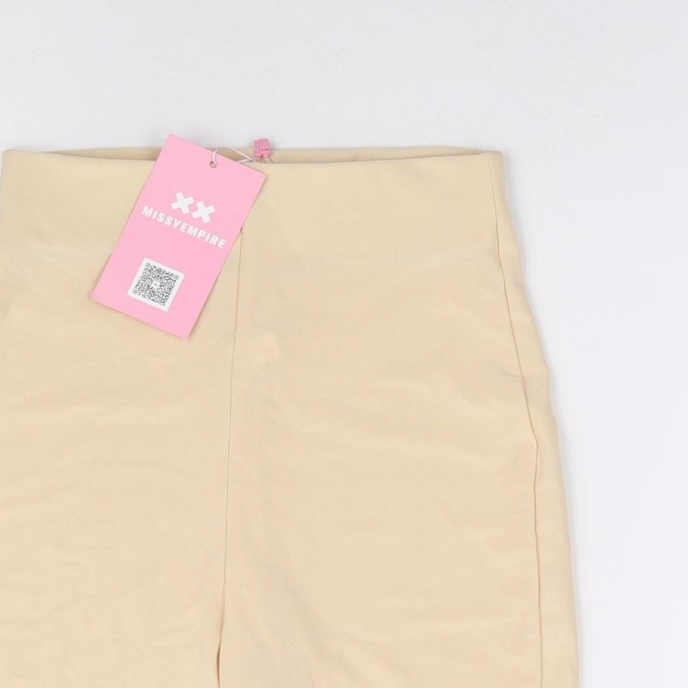 Missy Empire Womens Beige Polyester Sweat Shorts Size 4 L7 in Regular - Cycle Short