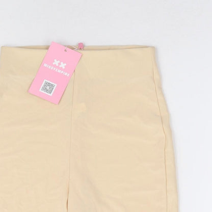 Missy Empire Womens Beige Polyester Sweat Shorts Size 4 L7 in Regular - Cycle Short
