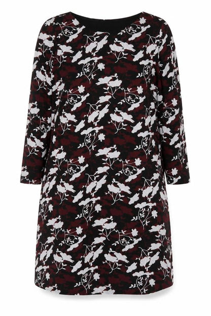 Avon Womens Red Floral Polyester A-Line Size 14 Round Neck Pullover
