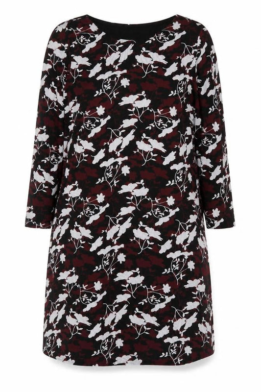 Avon Womens Red Floral Polyester A-Line Size 14 Round Neck Pullover