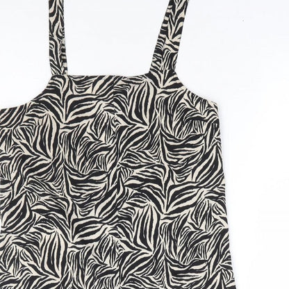 New Look Womens Brown Animal Print Polyester Playsuit One-Piece Size 8 Button - Zebra Print