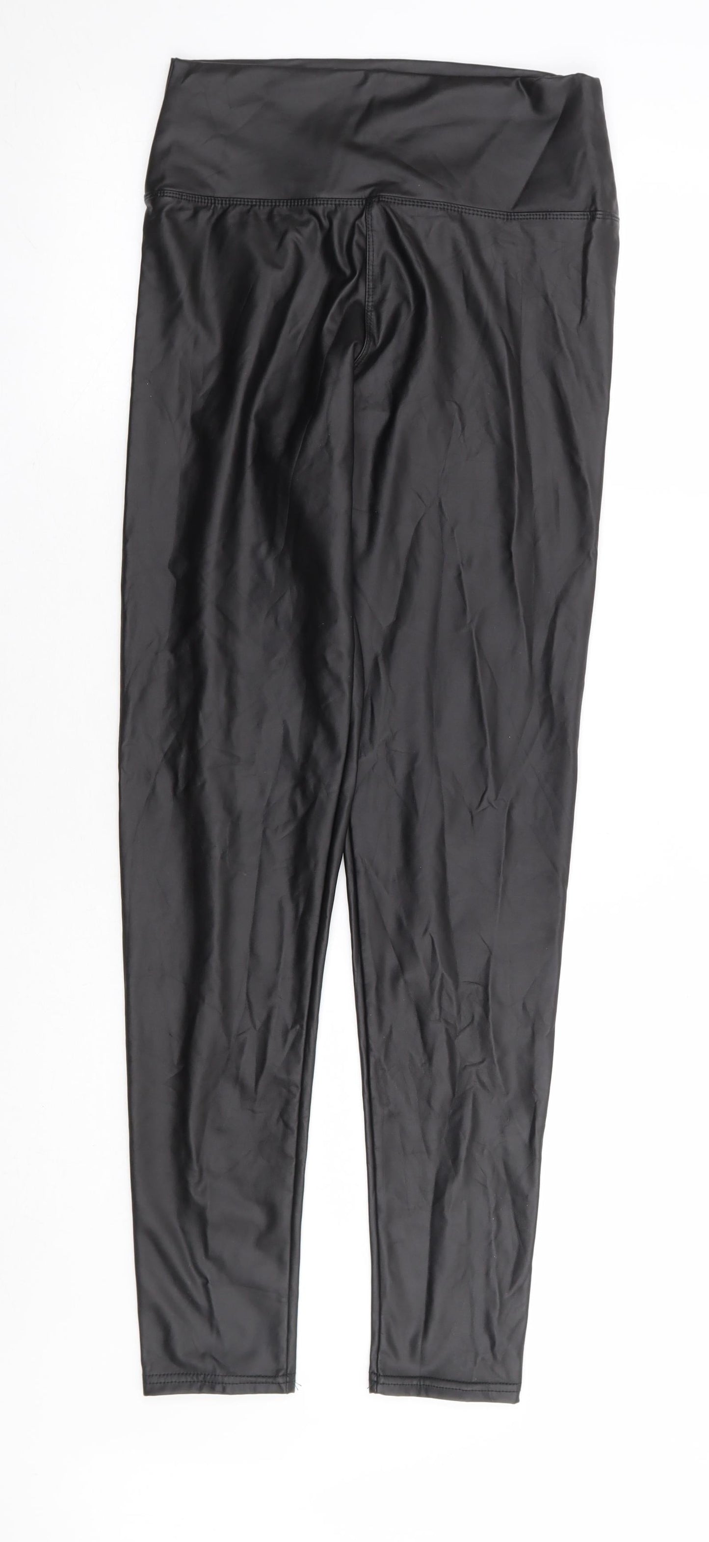 Womens UK Size L Preworn Regular Fit  Black Trousers