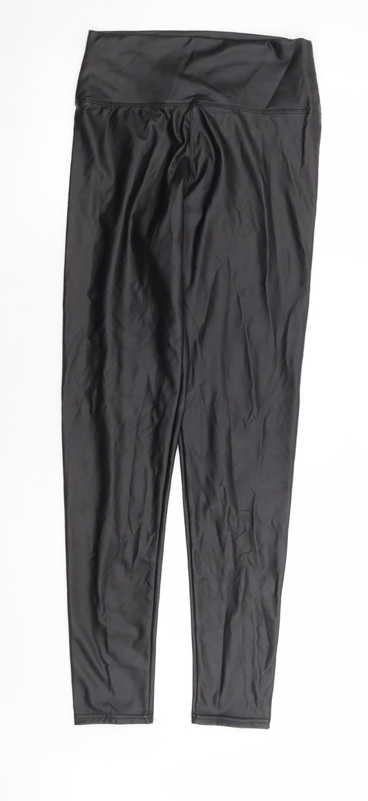 Womens UK Size L Preworn Regular Fit  Black Trousers