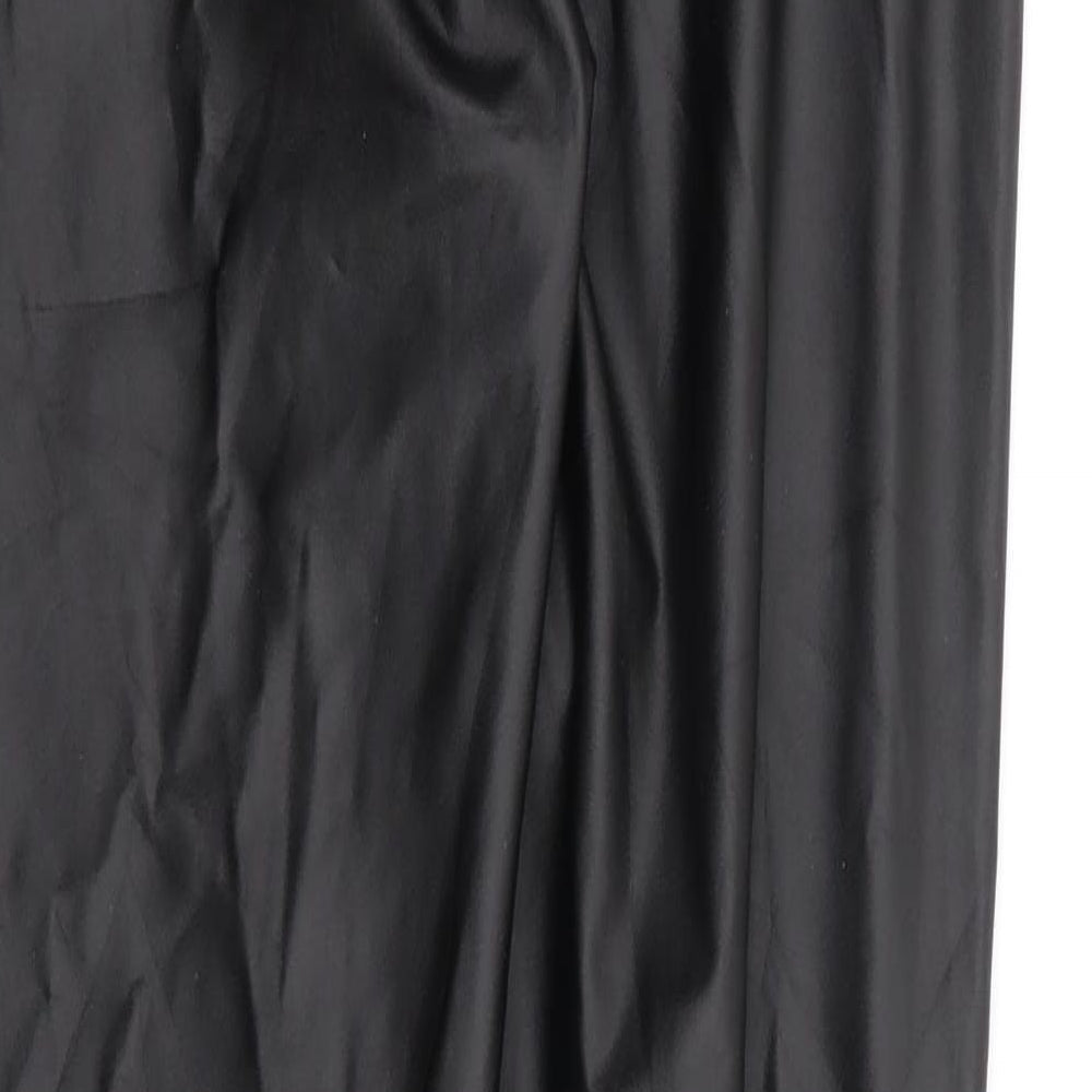 Womens UK Size L Preworn Regular Fit  Black Trousers