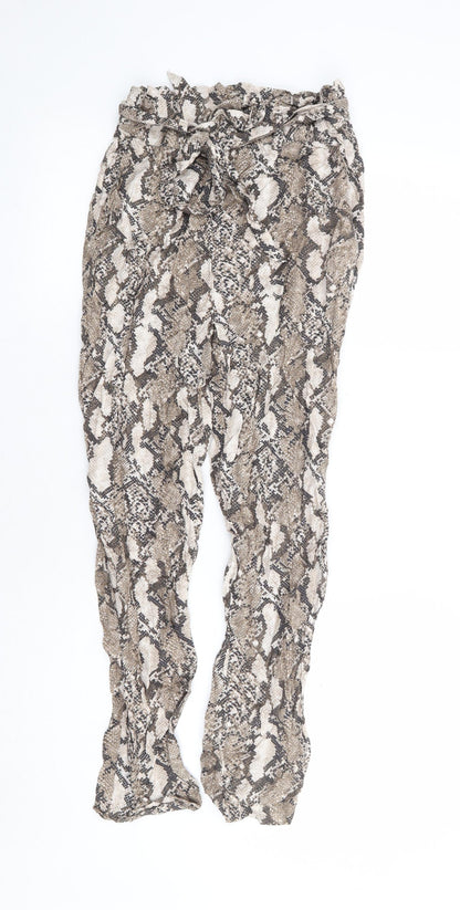 Womens UK Size 6 H&M Regular Fit Harem Beige Trousers