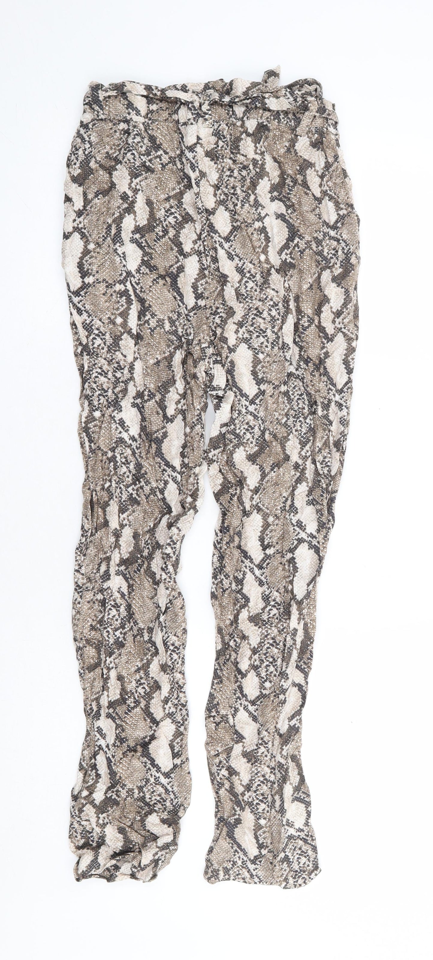 Womens UK Size 6 H&M Regular Fit Harem Beige Trousers