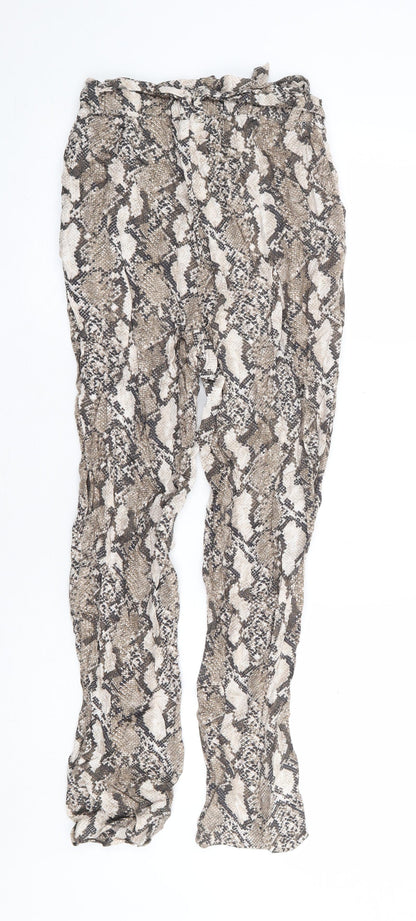 Womens UK Size 6 H&M Regular Fit Harem Beige Trousers