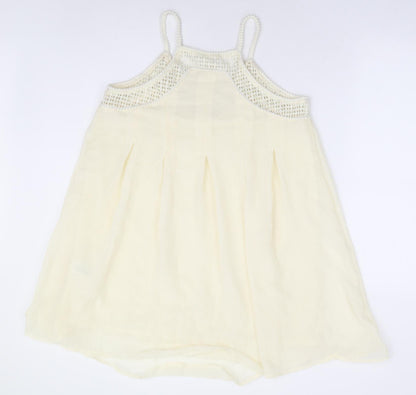 H&M Womens Ivory Polyester Shift Size 12 V-Neck Pullover