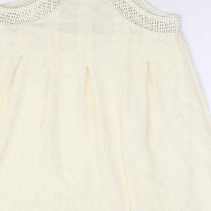H&M Womens Ivory Polyester Shift Size 12 V-Neck Pullover