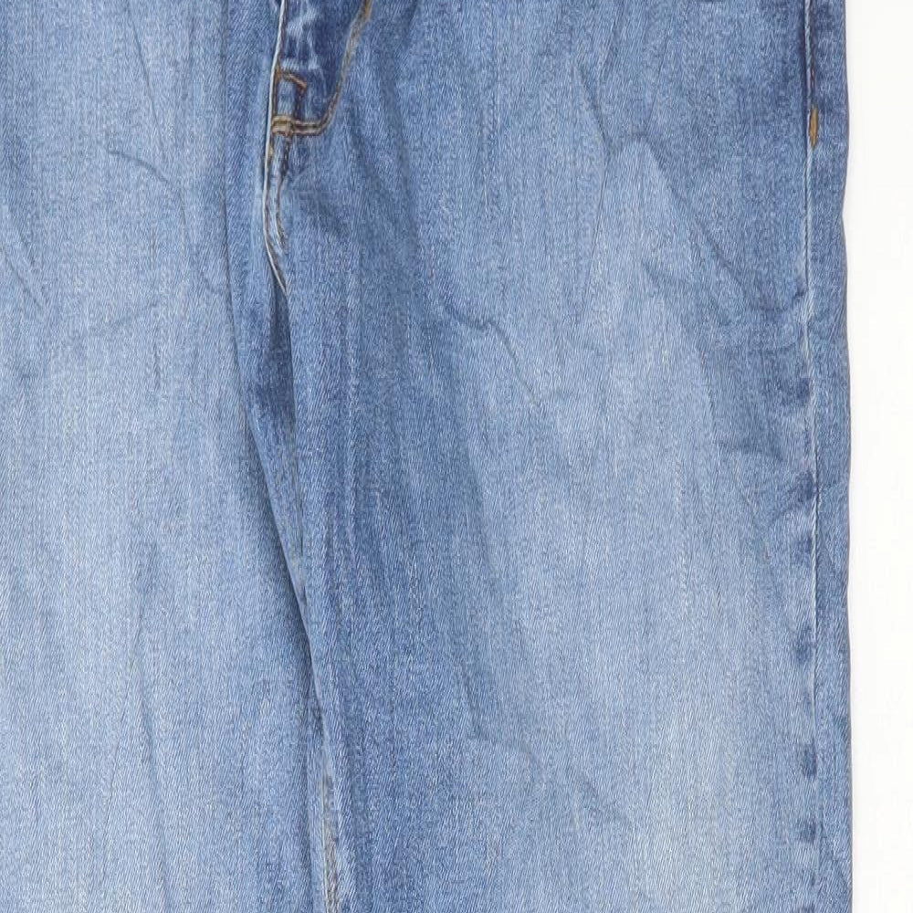 Marks and Spencer Mens Blue Cotton Skinny Jeans Size 30 in L31 in Regular Button