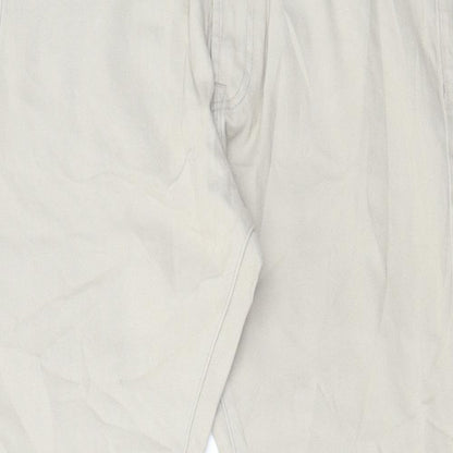Marks and Spencer Mens Beige Cotton Straight Jeans Size 30 in L29 in Regular Button