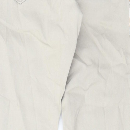 Marks and Spencer Mens Beige Cotton Straight Jeans Size 30 in L29 in Regular Button