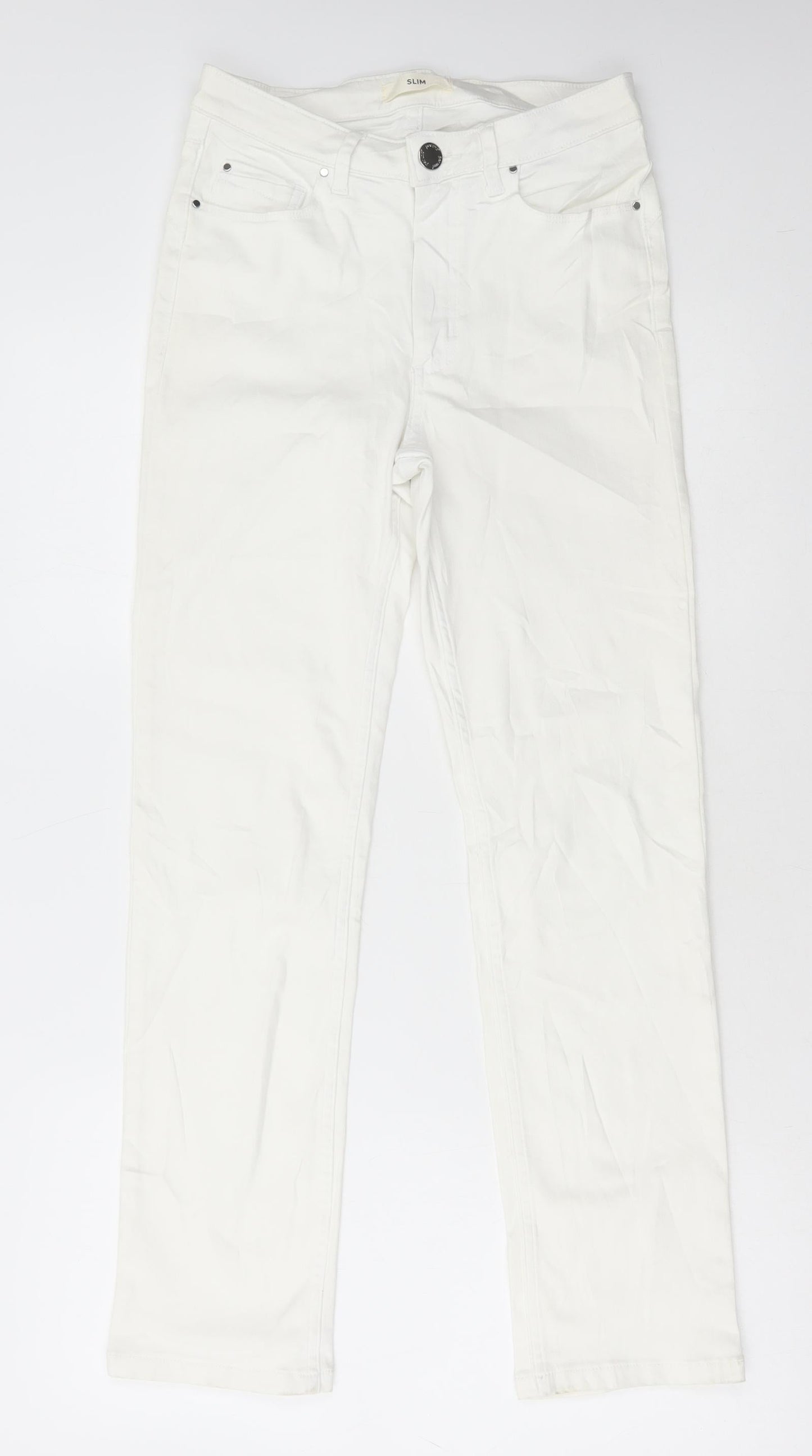 Womens UK Size 8 Marks and Spencer Regular Fit Skinny White Jeans