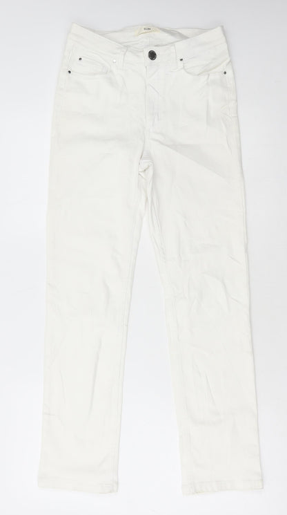 Womens UK Size 8 Marks and Spencer Regular Fit Skinny White Jeans