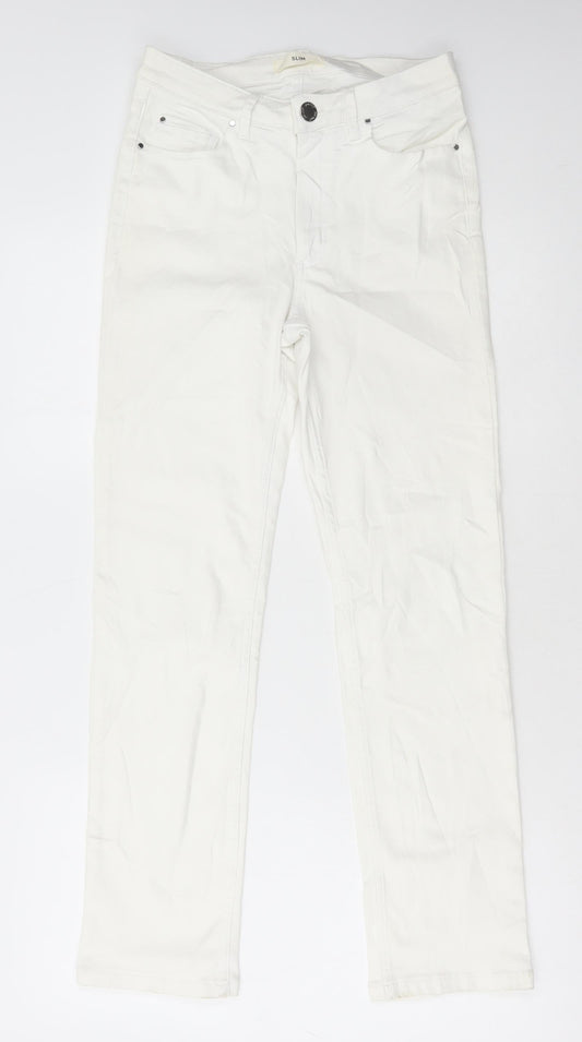 Womens UK Size 8 Marks and Spencer Regular Fit Skinny White Jeans