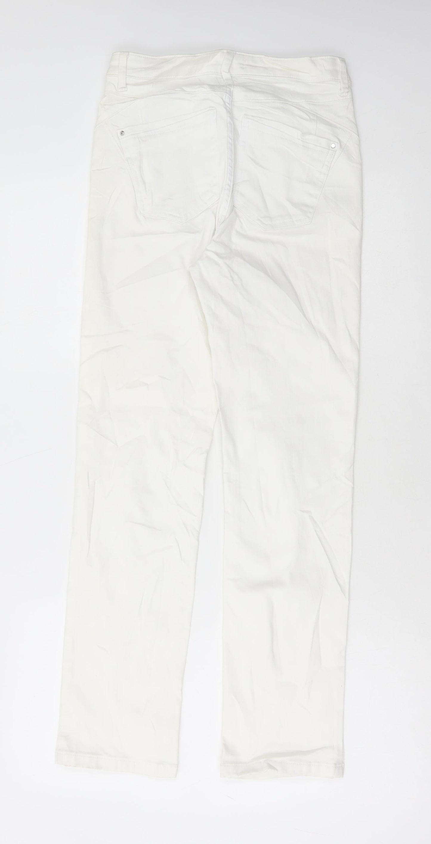 Womens UK Size 8 Marks and Spencer Regular Fit Skinny White Jeans