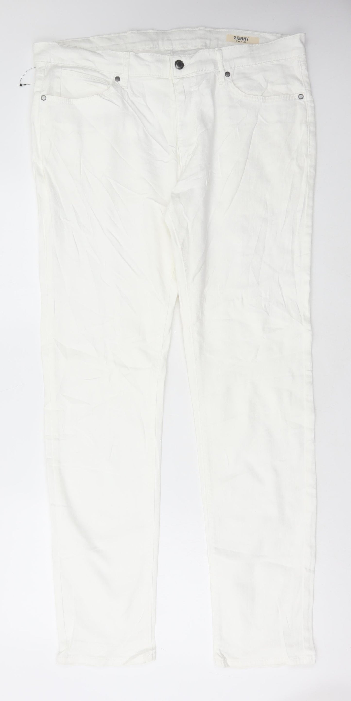 Womens UK Size 38 in Marks and Spencer Regular Fit Straight White Jeans