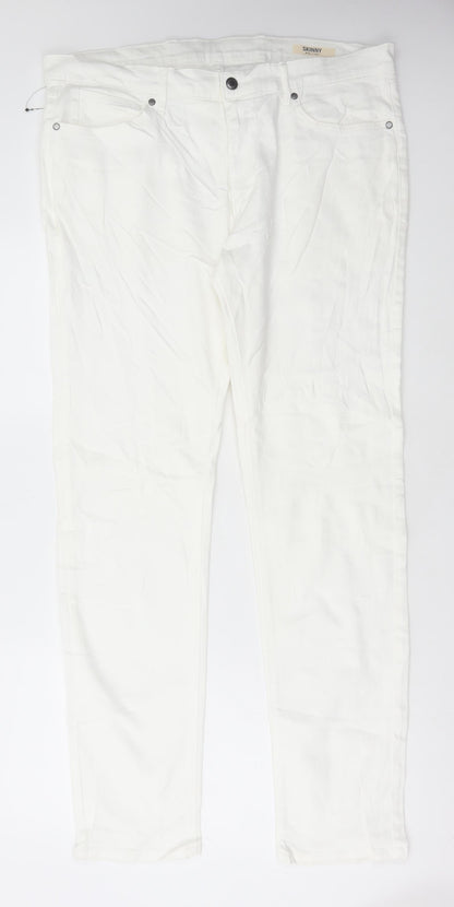 Womens UK Size 38 in Marks and Spencer Regular Fit Straight White Jeans