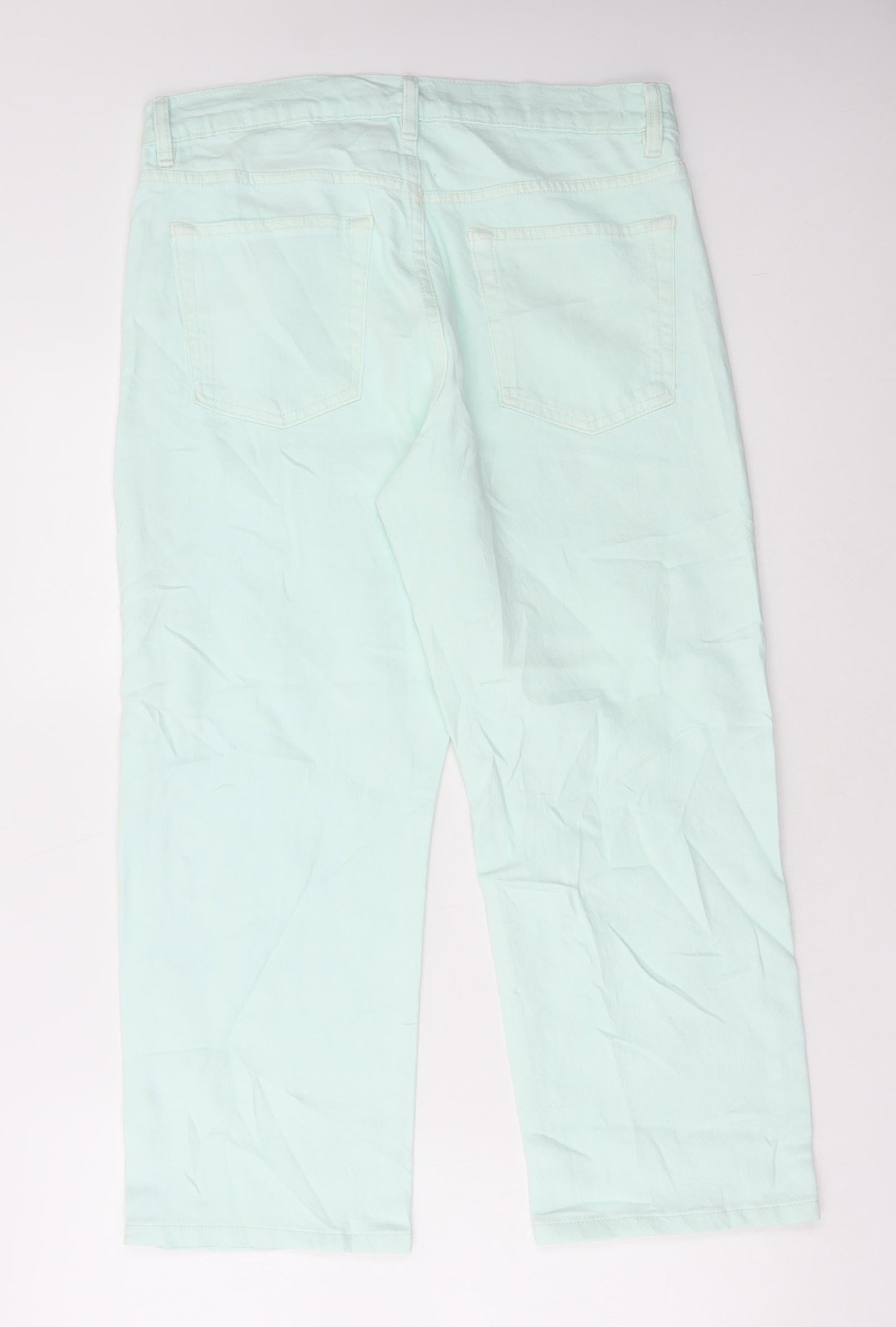Womens UK Size 12 Marks and Spencer Regular Fit Straight Green Jeans