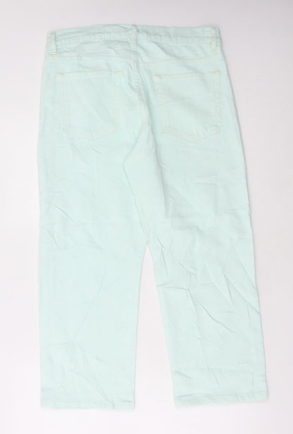 Womens UK Size 12 Marks and Spencer Regular Fit Straight Green Jeans